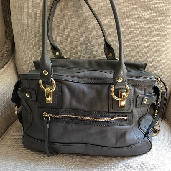 Coach Satchel Hampton Lindsay Rare Grey Pockets - Picture 2 of 11
